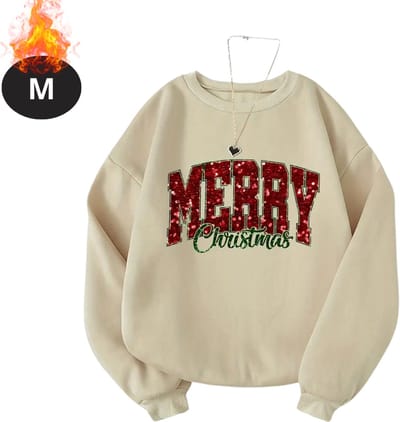 Bovista Kersttrui - Dames - Foute Kersttrui - Christmas Sweater - Kerst Sweater - Christmas Jumper - Pyjama - Abrikoos - M