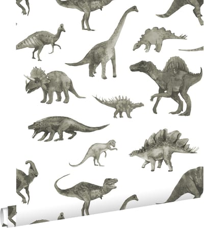 ESTAhome behang dinosaurussen groen grijs - 50 x 900 cm - 131199