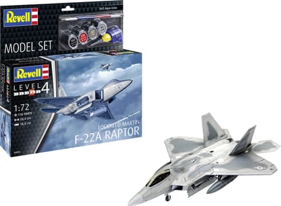Revell Modelbouwpakket Militaire voertuigen - 63858 Lockheed Martin F-22A Raptor - Straaljager - Model Set Plastic - 1:72 - Modelbouw