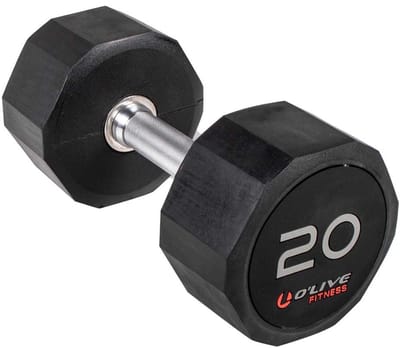 Olive Rubber Pro-style 20kg Dumbbell Zilver 20 kg