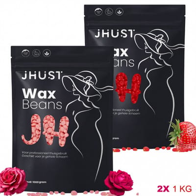 JHust® Wax Beans 2KG Rose + Strawberry - Wax Parels - Wax Bonen - Wax Korrels
