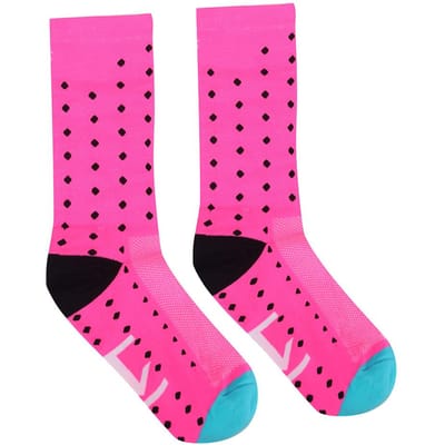 Heren Dames Fiets Fietsen Hardlopen Sport Ademende Nylon Kuit Sokken Roze pink