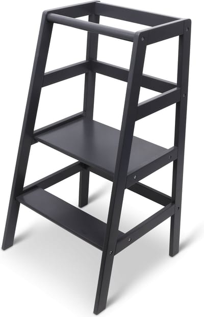 Antraciet Learning Tower -Opstapjes - Leertoren - Montessori Learning Tower - Keukentoren- Opstapje - Kindertrap - Leer toren - Peuter leertoren- Antraciet