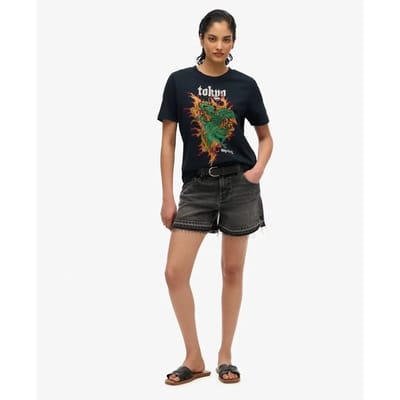 Superdry - Tokyo T-shirt met vintage logo en relaxte pasvorm - Dames - T-shirts