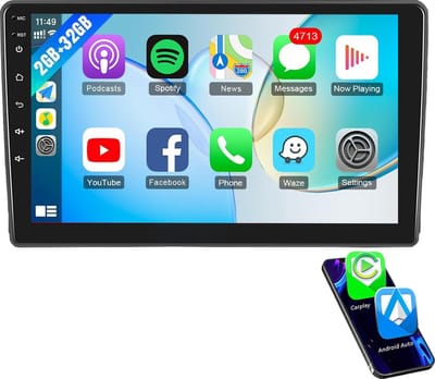 ESSGOO Autoradio - voor Ford Transit MK7 (2005-2012), Ford Connect/C-Max/S-Max (2007-2009), Ford Focus MK2/Ford Fiesta MK5 (2005-2008) - Android 15 - 2+32GB - Apple Carplay & Android Auto - 9 Inch Touchscreen & GPS