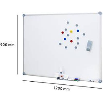 MAUL whiteboard 2000 + 31 delige accessoireset, platinagrijs