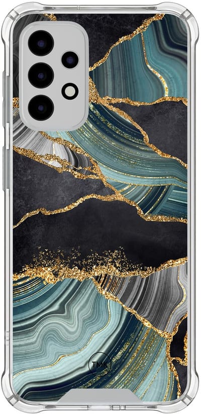 Shockproof hoesje geschikt voor Samsung Galaxy A52 5G - Marble jade stone - Schokbestendig - Verhoogde randen - TPU case - Extra Sterke Back Cover - Marmer - Transparant, Multi