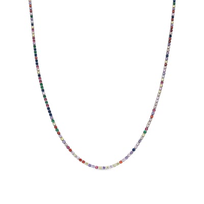 Luxeketting met Multicolor Zirkonia zilverkleurige afwerking - Serly