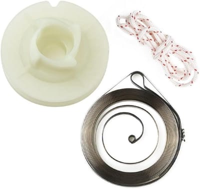 Starter Katrol Veerset - Terugslagstarter Kit - Kettingzaag Onderhoud - Exacte Pasvorm - 47 Gram - Zwart