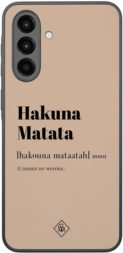 Casimoda® hoesje - Geschikt voor Samsung Galaxy A36 - Hakuna Matata - Zwart TPU Backcover - Tekst - Bruin/beige