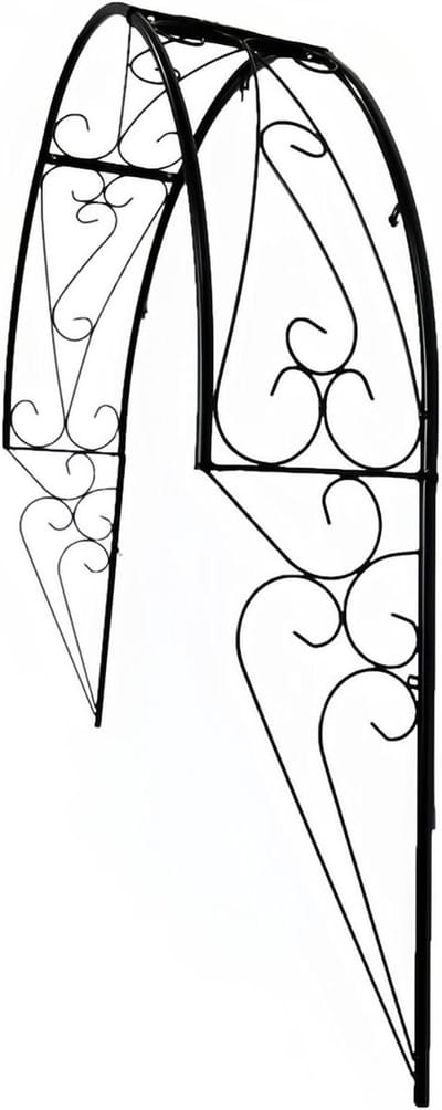 Tuinboog Latwerk - Rozenboog - Klimplanten Steunen - Weerbestendig Metaal - 147 x 150 cm - Zwart