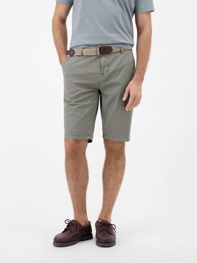 LERROS Comfortabele chino-bermuda met riem en minimal-print , Maat: 31 , Kleur: TINTED GREY , 98% katoen, 2% elastaan