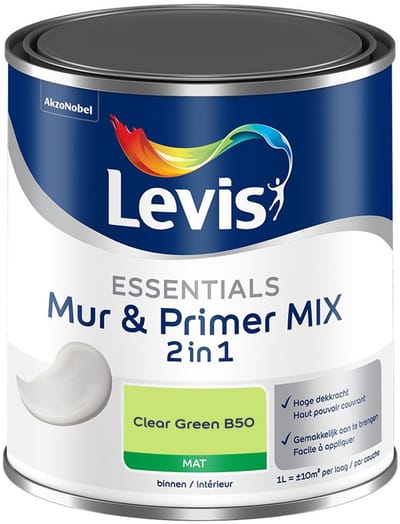 Levis - Essentials Mur & Primer Mix - Clear Green B50 - Mengverf - 1 L