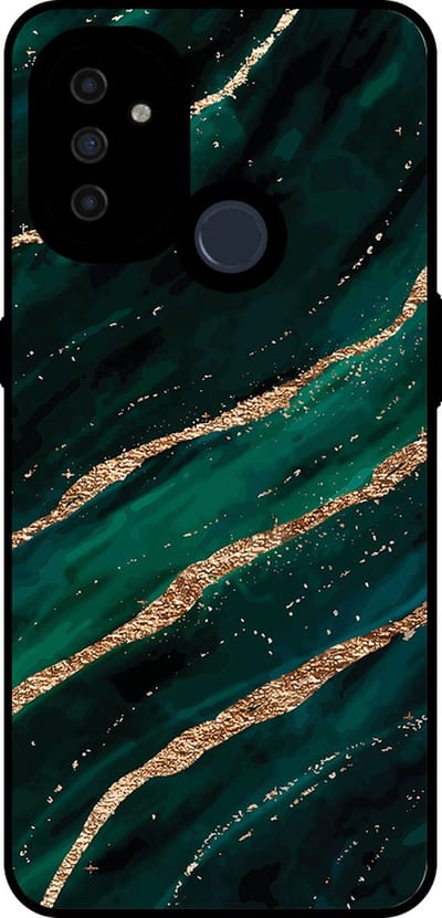 Smartphonica Telefoonhoesje Geschikt voor OnePlus Nord N100 met marmer opdruk - TPU backcover case marble design - Groen Goud geschikt voor OnePlus Nord N100