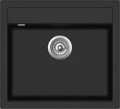 GURARI Spoelbak SQQ100 - 601 W., (1 st), granieten inbouw gootsteen zwart metallic
