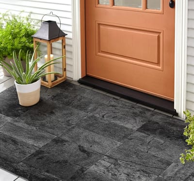 Coloray Buiten Deurmat - Grijs Outdoor Mat - Marmeren tegels Weerbestendige Entreemat - Entree Inspiratie - Deurmat Tegen Sneeuw - Design Schoonloopmat Voor Entree - 150x100 cm