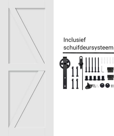 Barnwood Originals Houten Schuifdeur - Deur - Wit - inclusief Schuifdeursysteem H2009