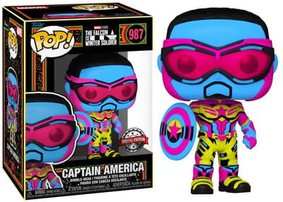 Funko Pop! The Falcon and the Winter Soldier - Captain America Blacklight Exclusive