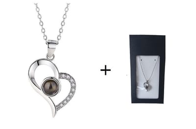 Bohm&Jager ketting met hartje 100 Talen ik hou van je - zilver