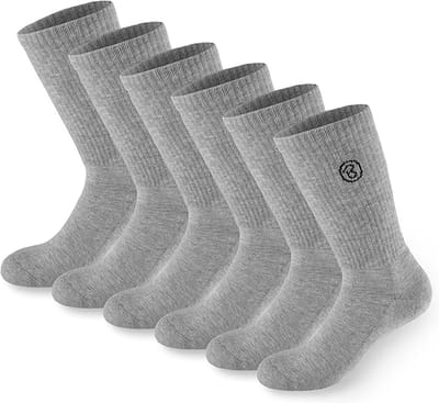 BRUBAKER 6 paar tennis- en sportsokken unisex retro ademend comfortabel - Grijs