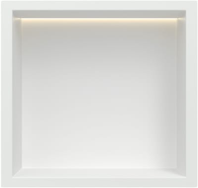 Mat wit RVS Inbouwnis 30x30x10cm met LED verlichting