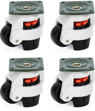4 Stuks 60mm Zwenkwielen - 500kg Draagvermogen - Intrekbare Werkbank Transportwielen voor Meubels en Machines