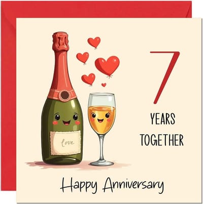 Wenskaart 7e Verjaardag voor Vriendin, Vriend of Partner