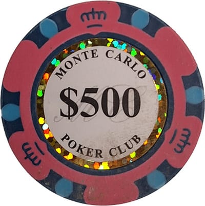 Poker chips 25 stuks - Poker - Pokerset - Poker chip met waarde 500 - Monte Carlo poker chip - Fiches - Poker fiches - Poker chip - Klei fiches - Cave & Garden