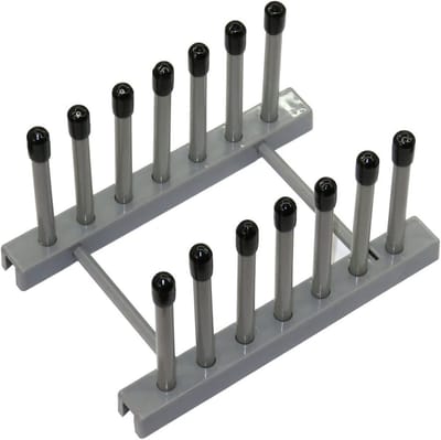 Vinyl Platenhouder - Platen Display - Muziek Opslag - Stevig PVC Materiaal - Voor 6 Albums - Grijs