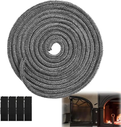 Vuurvaste Glasvezel Dichtingstouw voor Haard, Kachel en Oven - 8mm Dichtingstape voor Optimale Isolatie en Warmtebehoud