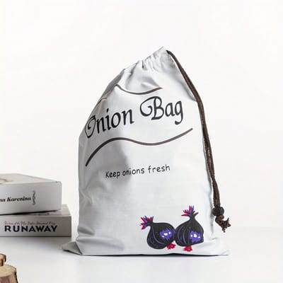Sacs en tissu, Sacs à cordon, Sacs de rangement carrés pour le stockage de haricots alimentaires ou d'oignons, Durable