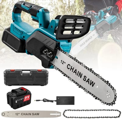 Aafinity Kettingzaag - Kettingzaak accu - 1500W - Borstelloos - Snoerloos - Blauw met zwart- Accu 21 V - 30 CM - Batterij 1500MAH