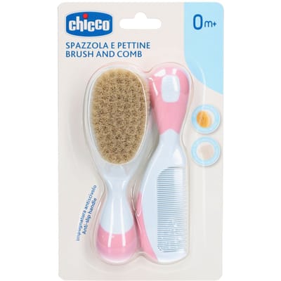 Chicco Borstel En Kam Junior Wit/roze 2-delig
