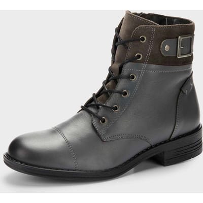 Laarsjes in chique leermix - grijs - Gr. 36 van Goldner Fashion
