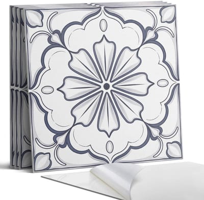 Coloray Wandpanelen Zelfklevend - Bloemenpatroon op de tegel Zelfklevende Wandpanelen - 50 cm x 50 cm - Wit Wandpaneel PVC - 5 stuks - Texturen Wandpanelen Zelfklevend - Wandpanelen Keuken - Wandpaneel Badkamer