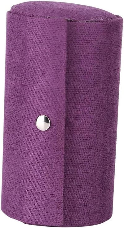 Cilindrische Sieradenkist - Reis Organizer - Sieraden Opbergen - Drielaags Ontwerp - 13 x 7 cm - Paars