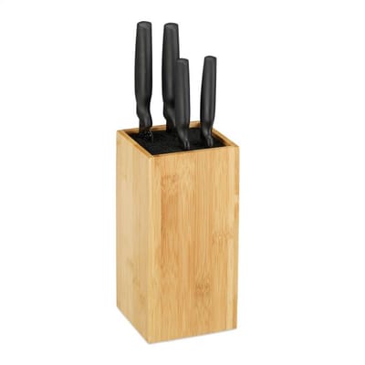 Doodadeals® Bamboe Messenblok zonder Messen – Stijlvolle Messenhouder voor 6 Messen – 24 x 12 cm