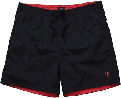 JP 1880 - Heren - Zwemshorts beachwear elastische band - Zwart - Maat 3XL