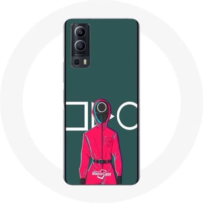 Vivo Y72 Case Inktvis Spel Rode soldaat met cirkelmasker Groene achtergrond