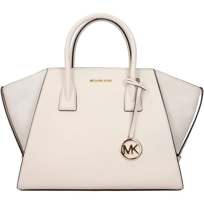 Beige leren handtas