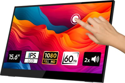 Logicom Nomad Touch - Portable Monitor - Full HD - Touch - 15,6" - IPS scherm - USB-C & Mini HDMI - Kickstand - zwart