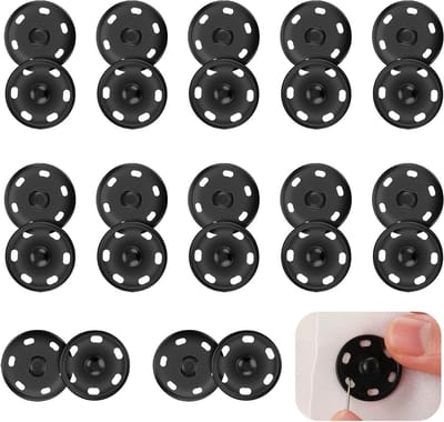 12PCS Metalen Drukknopen 21mm Zwart voor Kleding - Poppers, Bevestigingsmiddelen en DIY Naaiprojecten