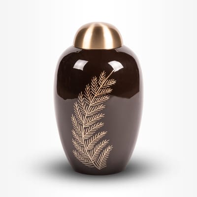 Messing Urn Groot 3,7 liter Bruin Goudkleurig Graan - Urn voor Menselijke As - Crematie Urn voor As Volwassenen