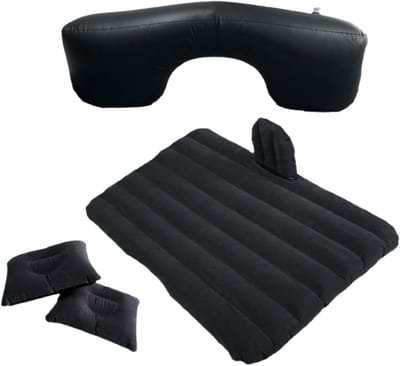 Auto Luchtmatras - Opblaasbaar Bed - Comfortabel Slapen - Gevlokte Stof Dubbelzijdig - Universeel Geschikt - Grijs