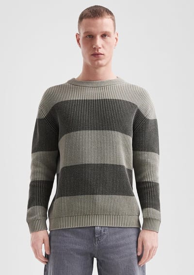 Q/S designed by - Heren pull - Maat L - Mannen - Khaki - katoen