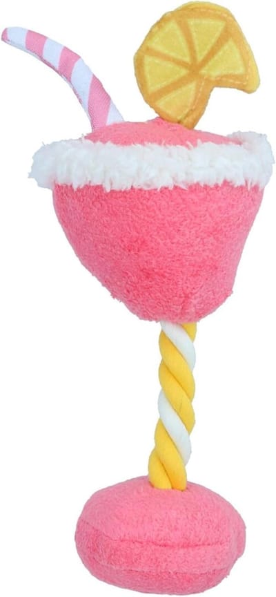 Hond Cocktail Speeltouw - Pluche Hondenspeeltje - Zachte Speeltijd - Met Verborgen Pieper - 151 Gram - Meerdere Kleuren