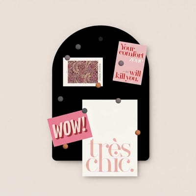 Hoya living - Magneetbord Romy - Zwart - halfrond - 50 x 35cm