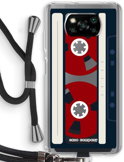 Case Company® - Hoesje met koord geschikt voor Poco X3 Pro hoesje met Koord - Here's your tape - Telefoonhoesje met Zwart Koord - Bescherming aan alle Kanten en Over de Schermrand
