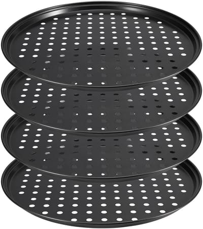 Dailygoods- Pizza Bakplaat Geperforeerd - 10 Inch Antiaanbaklaag - Ronde Pizzapan - 26CM x 1,5CM - Duurzaam - Voor Oven Gebruik