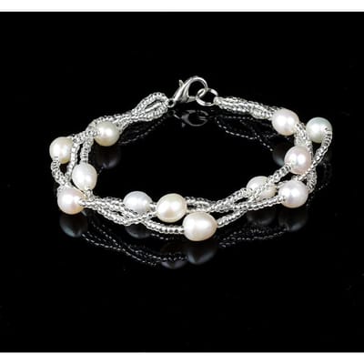 Bracelet en perles d'eau douce au gaz naturel pour femmes, design de niche rétro avancé ;S Nouveaux bijoux exquis pour petites amies adjustable white